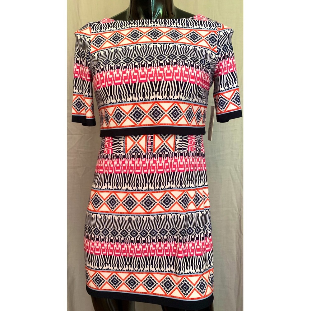 Eliza J Striking Geometric Print Dress
